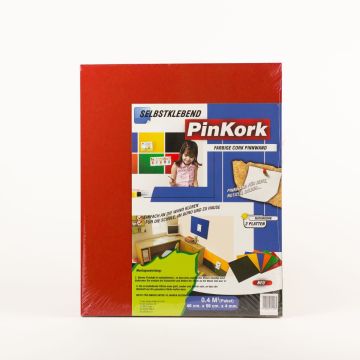 Korková připínáčková deska BASMA, samolepicí, 2 desky, červená, 50x40x0,4cm