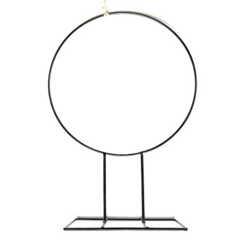 Kovový kruh FREYDIS s podstavcem, černý, 40cm, Ø28cm