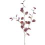 Umělá větvička eukalyptu PLOHIN, třpytky, tmavě červená, 95cm