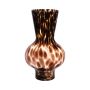Skleněná kulovitá váza RUSSELL, leopardí vzor, hnědočirá, 30cm, Ø18cm