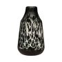 Skleněná láhev RUSSELL, leopardí vzor, černo-béžovo-čirá, 30cm, Ø17,5cm