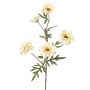 Dekorativní větvička chryzantémy PRUDENCE, Eco Collection, krémově žlutá, 75cm, Ø5-6,5cm