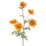 Dekorativní větev chryzantémy PRUDENCE, Eco Collection, žlutooranžová, 75cm, Ø5-6,5cm