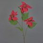 Sametová větev poinsettia TONZI, červená, 80cm, Ø14cm