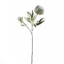 Umělá květinová větev pivoňky GALENE, Eco Collection, šedomodrá, 65cm, Ø10cm