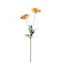 Umělá maková větev GUNDULA, Eco Collection, oranžovo-žlutá, 70cm, Ø7-8cm