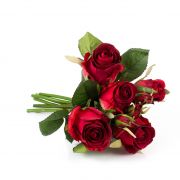 Umělá kytice růží MOLLY, červená, 30cm, Ø15cm