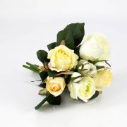 Umělá kytice růží MOLLY, bílo-krémová, 30cm, Ø15cm