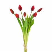 Umělá kytice tulipánů LONA, červená, 45cm, Ø20cm