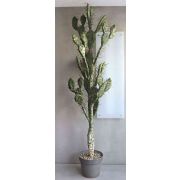 Umělá opuncie PHINEAS v dekorativním květináči, zelenošedá, 130cm