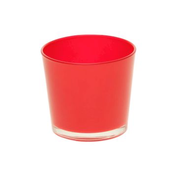 Maxi nádobka na čajovou svíčku ALENA, červená, 9cm, Ø10cm