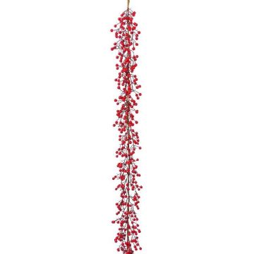 Umělý věnec z ohnivce SIVRON, bobule, červený, 150cm