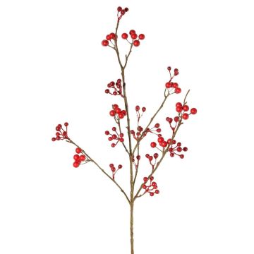 Umělá větvička sněženky HARMONIA, bobule, červená, 80cm