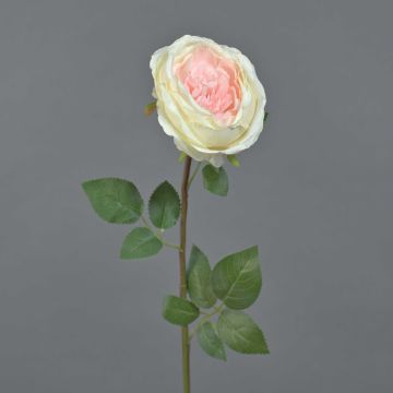 Umělá květina růže THYRI, krémově růžová, 65cm