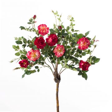 Umělý strom keř růže ROSALIA, umělý kmen, květy, růžová, 135cm
