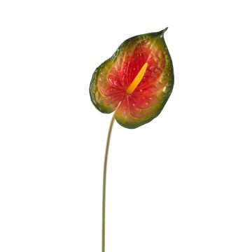Textilní květina toulitka JASMINA, zeleno-červená, 75cm, 14x18cm
