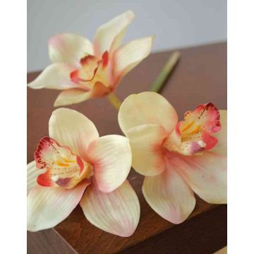 Umělá větvička orchideje cymbidium SERAPHINA, žluto-růžová, 45cm