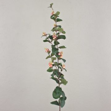 Umělá větev pámelníku NERINA s bobulemi, meruňkovo-růžová, 95cm