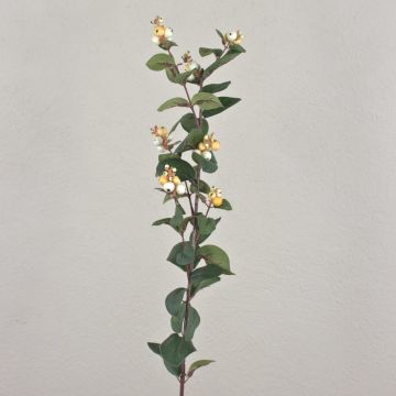 Umělá větev pámelníku NERINA s bobulemi, meruňkovo-krémová, 95cm