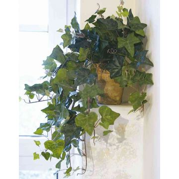 Umělý závěsný břečťan ESMERALDA v dekorativním květináči, zelený, 50cm