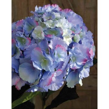 Textilní květinová hortenzie ANGELINA, modrofialová, 70cm, 23cm