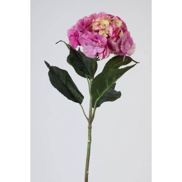Textilní květina hortenzie ANGELINA, růžovo-žlutá, 70cm, Ø23cm