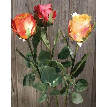 Textilní květina růže WALINTINA, červená, 45cm, Ø6cm