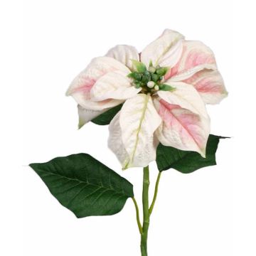 Umělá vánoční růže MARRIT, bílo-růžová, 70cm, Ø20cm