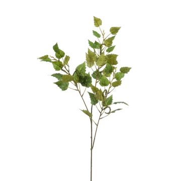 Dekorativní větev břízy NERIS s květy, zelená, 95cm