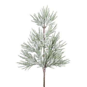 Umělá větev borovice GRAVEL, zasněžená, bílo-zelená, 40cm