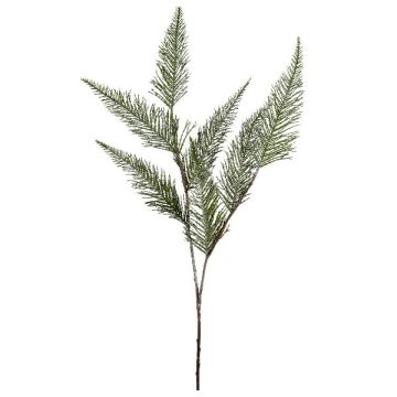 Umělá větev štítové kapradiny VRENTO, zasněžená, zelenobílá, 75cm