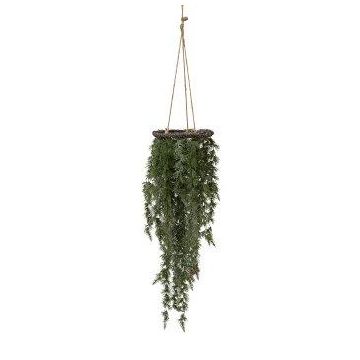 Umělý stropní věnec cedrový ORFILA, zmrzlý, zelenobílý, 125cm
