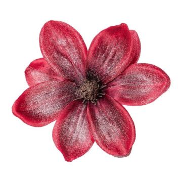 Umělý květ magnólie NURFFY, vínově červená, Ø16cm