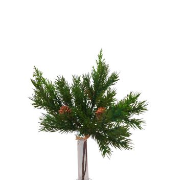 Dekorativní jedlový svazek KIGANJA se šiškami, zelený, 35cm