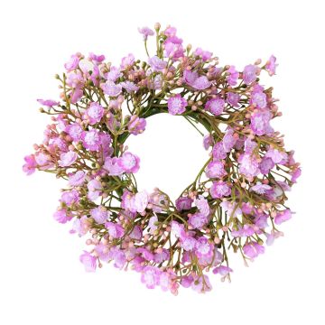 Umělý gypsophila věnec LITAGO, růžovo-fialový, Ø20cm