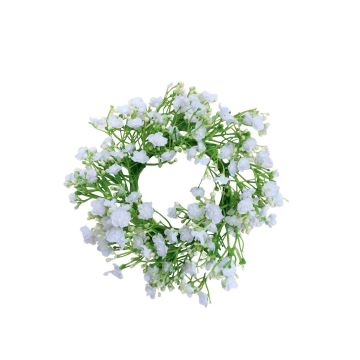 Umělý gypsophila věnec LITAGO, bílý, Ø20cm