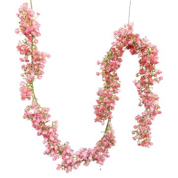 Umělý gypsophila věnec LITAGO, růžovo-růžový, 180cm