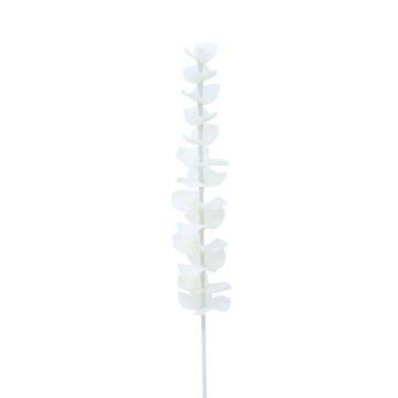 Plastová eukalyptová větev GLAUCO ve vzhledu skla, 12 kusů, bílá, 80cm