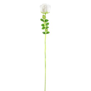 Plastová růže EVARISTO ve vzhledu skla, 12 kusů, bílá, 80cm