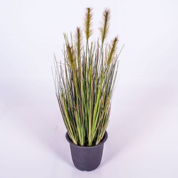 Plastová rostlina psárka CHAYENNE, lata, dekorační květináč, zeleno-hnědá, 45cm