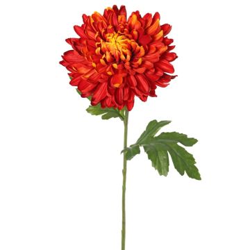 Umělá chryzantéma DELPHINA, tmavě oranžová, 65cm, Ø14cm