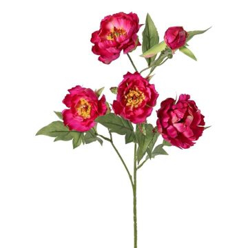 Umělá větvička pivoňky LARDUAN, Eco Collection, růžová, 60cm, Ø7cm