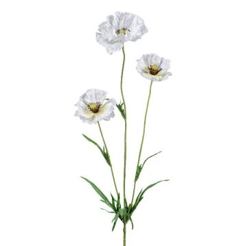 Umělá větev máku IGNIS, bílá, 70cm