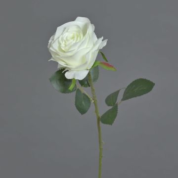 Textilní květina růže SIMONY, krémová, 45cm, Ø8cm