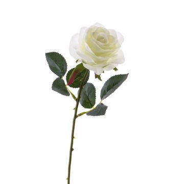 Textilní květina růže SIMONY, krémová, 45cm, Ø8cm