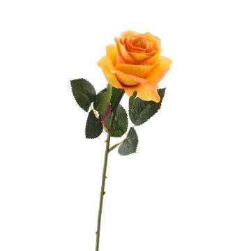 Textilní květina růže SIMONY, žluto-oranžová, 45cm, Ø8cm