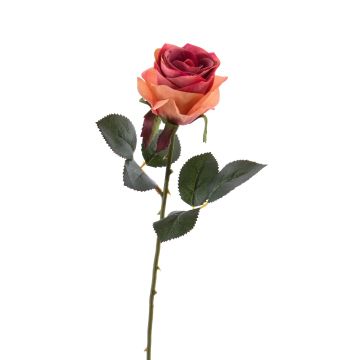 Textilní květina růže SIMONY, lososovo-růžová, 45cm, Ø8cm