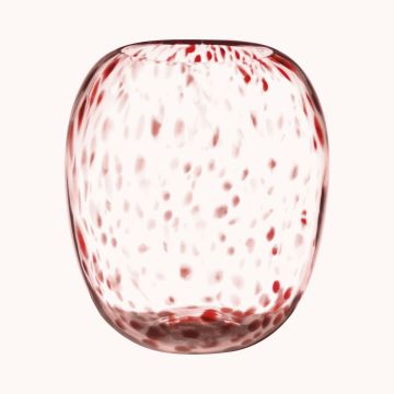Skleněná váza RUSSELL, leopardí vzor, červeno-čirá, 26cm, Ø22,4cm