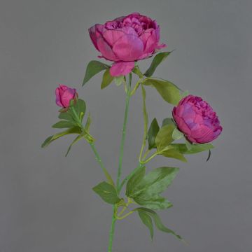 Umělá větev pivoňky MEIRU, tmavě fialová, 70cm