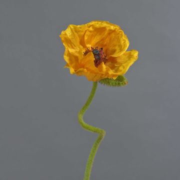 Umělá květina mák ANKANG, oranžovo-žlutá, 70cm